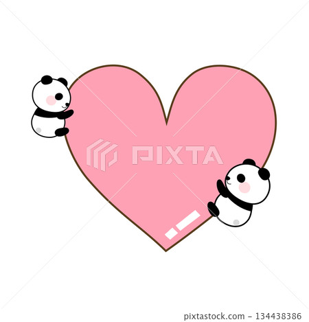 Valentine's Day Cute Heart Panda 134438386