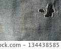 High-resolution, Close-up view of denim fabric texture  134438585