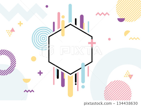 Hexagonal square geometric square background, applicable network page network station social media horizontal and wide announcement sea news bulletin background direction material square 134438630