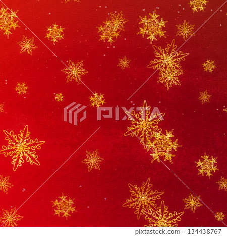 Golden snowflake red background_real touch_square Golden snowflake red background_real touch_square 134438767