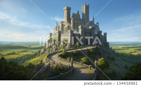 Palace on Hilltop with Path Leading Up 134438981