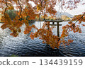 Autumn leaves at Yufuin Lake Kinrinko 134439159