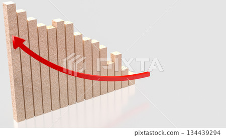 Economic Downtrend Bar Chart for Business concept 3d Rendering. 134439294