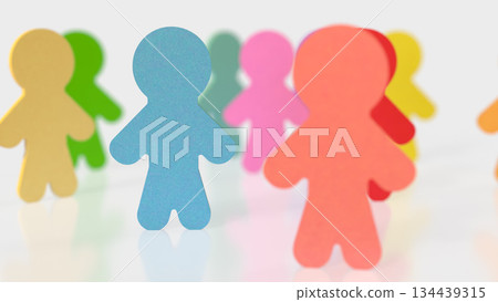 Colorful Abstract People Figures Representing Diversity Inclusion and Social Connection 3d render. Colorful Abstract People Figures Representing Diversity Inclusion and Social Connection 3d render. 134439315