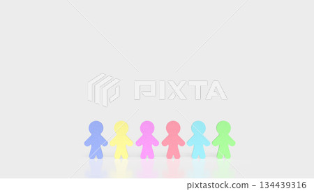 Colorful People Icons Standing in a Row Representing Diversity and Inclusion Concept 3d render. Colorful People Icons Standing in a Row Representing Diversity and Inclusion Concept 3d render. 134439316