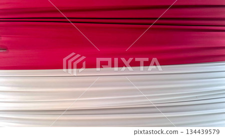 Abstract Red and White Fabric Motion Background 134439579