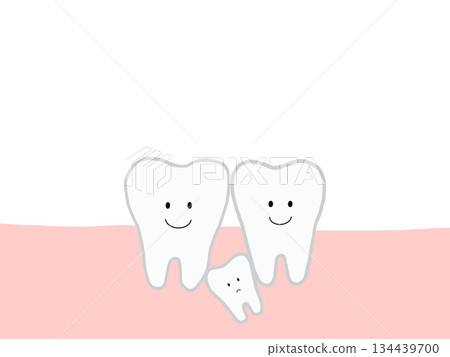 Between teeth: Illustrations with impacted teeth and supernumerary teeth, with main lines Between teeth: Illustrations with impacted teeth and supernumerary teeth, with main lines 134439700