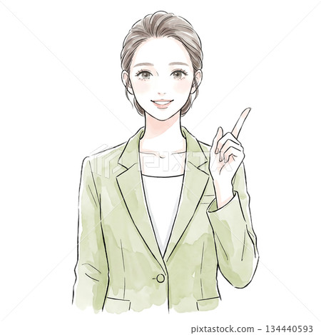 Watercolor and hand-drawn illustration material of women and girls 134440593