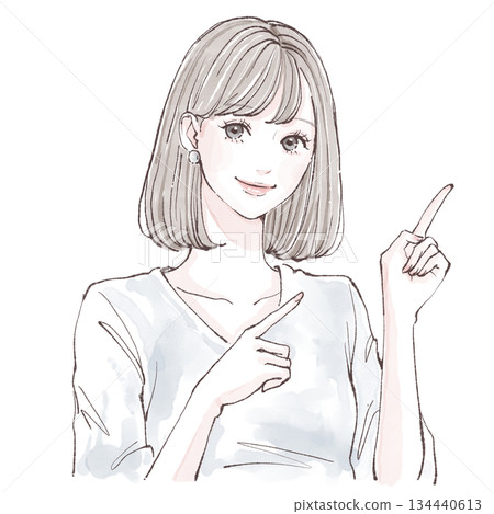 Watercolor and hand-drawn illustration material of women and girls Watercolor and hand-drawn illustration material of women and girls 134440613