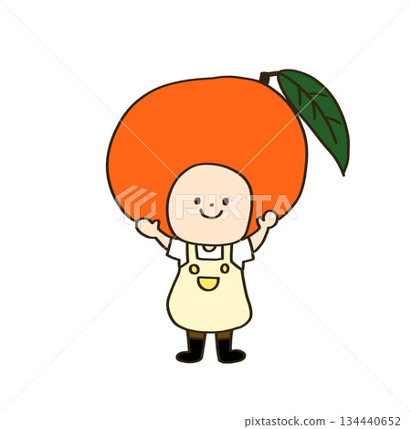 一個戴著芒果頭飾的吉祥物 134440652