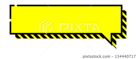 Pop speech bubble single unit, 3D, vector data, flyer, magazine, web, video material, yellow 134440717