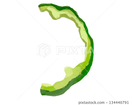 半個甜椒切片的示意圖 134440791