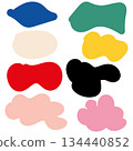 Colorful abstract paint blobs collection on white background simple modern illustration 134440852