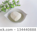 Mozzarella and white flowers 134440888
