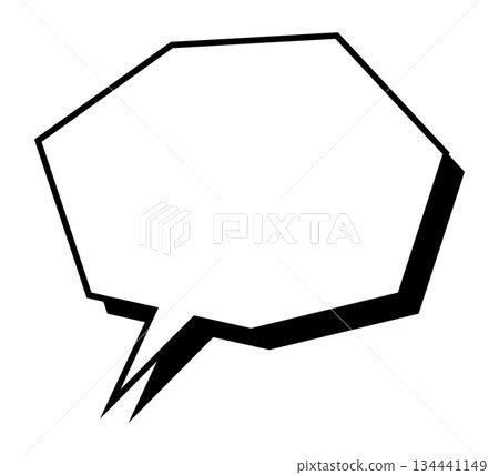 Simple speech bubble, three-dimensional, vector data, flyer, magazine, web, video material, monochrome Simple speech bubble, three-dimensional, vector data, flyer, magazine, web, video material, monochrome 134441149