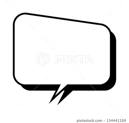 Simple speech bubble, three-dimensional, vector data, flyer, magazine, web, video material, monochrome 134441189