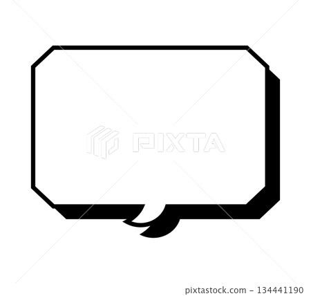Simple speech bubble, three-dimensional, vector data, flyer, magazine, web, video material, monochrome Simple speech bubble, three-dimensional, vector data, flyer, magazine, web, video material, monochrome 134441190