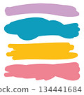 Colorful horizontal brush strokes background with soft pastel paint stripes modern abstract art 134441684