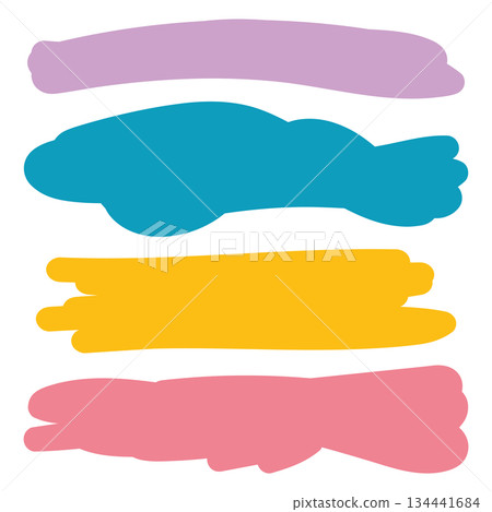 Colorful horizontal brush strokes background with soft pastel paint stripes modern abstract art 134441684
