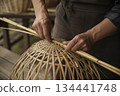 Bamboo shoot craftsman (bamboo basket maker) 134441748