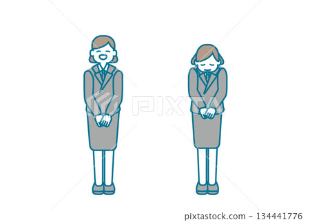 一位微笑的商務女性正在打招呼 一位微笑的商務女性正在打招呼 134441776