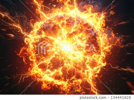 Abstract red flame swirl 134441828