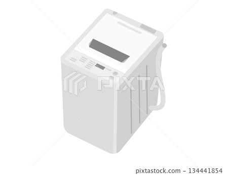一台乾淨的白色全自動洗衣機的示意圖 一台乾淨的白色全自動洗衣機的示意圖 134441854