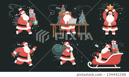 Santa Loading Vector 2026 Santa Christmas New Year 2026 festive... - Stock Illustration ...