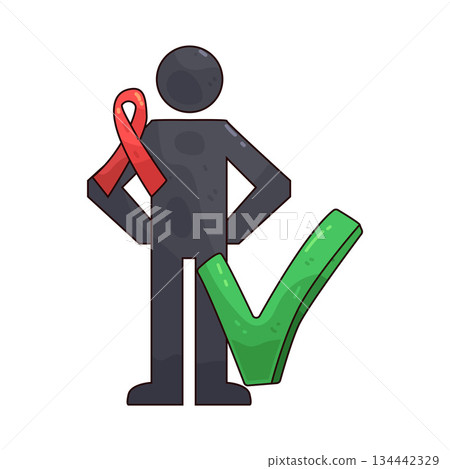 illustration of HIV Checkmark 134442329