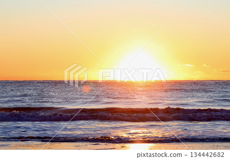 beautiful beach sunrise beautiful beach sunrise 134442682