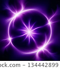 Stunning abstract energy design in vibrant purple, perfect for modern technology backgrounds or futuristic themed projects creating a dynamic visual impact 134442899