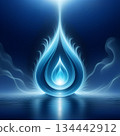 Discover the Essence of Purity with this Stunning Luminous Water Drop, Perfect for Health, Wellness, and Spiritual Concepts, Embracing Modern Design and Serenity 134442912