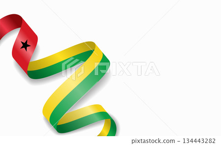 Guinea Bissau flag stylized wavy ribbon, symbolizing national pride, celebration, cultural identity. Vector illustration. 134443282
