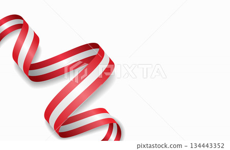 Austrian flag stylized wavy ribbon, symbolizing national pride, celebration, cultural identity. Vector illustration. Austrian flag stylized wavy ribbon, symbolizing national pride, celebration, cultural identity. Vector illustration. 134443352