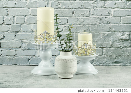 Candles and vase Candles and vase 134443361