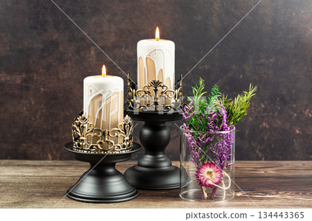Candles and flowers Candles and flowers 134443365