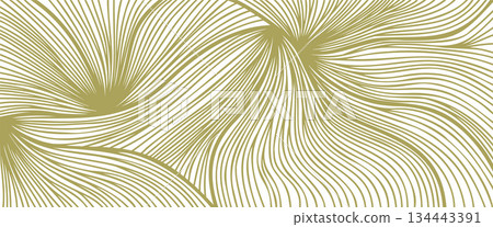 Bright Golden Wave Texture with Wooden Flow 134443391
