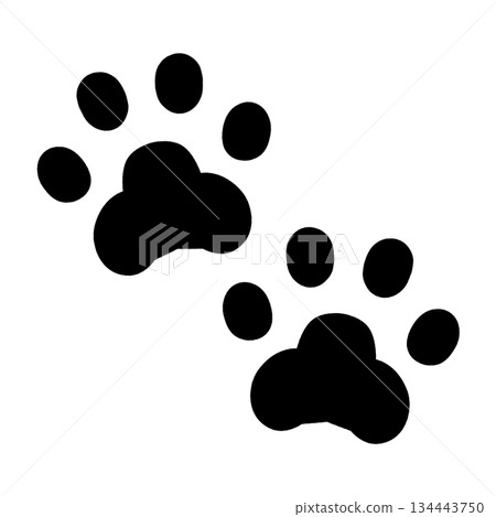 Paw print illustration material 134443750