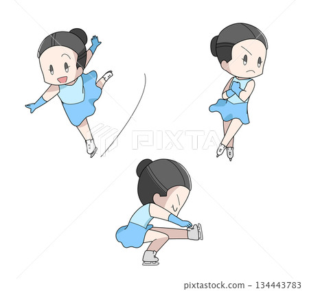 花式滑冰插畫集,共3種類型 - 女性 花式滑冰插畫集,共3種類型 - 女性 134443783