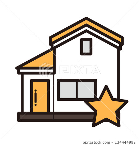 簡單的房子圖示 + 星星 134444992