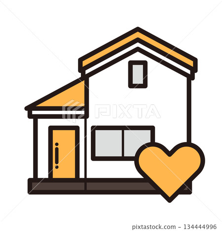 Simple house icon + heart 134444996