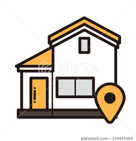 簡單的房屋圖示 + 位置標記 134445004