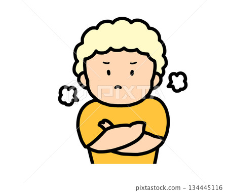 Angry blonde boy 134445116