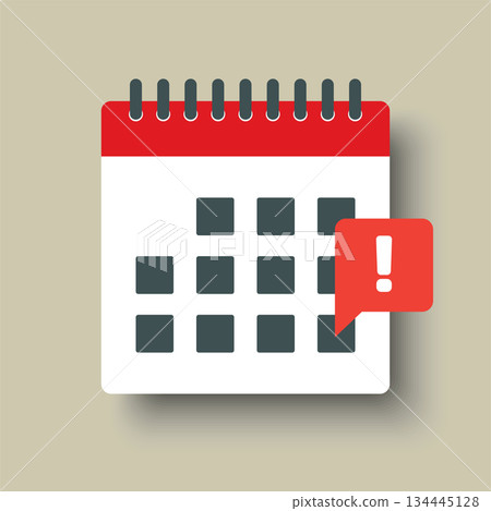 Icon calendar - pop up message alert or error Icon calendar - pop up message alert or error 134445128