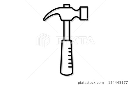 Hobby DIY: Simple icon illustration of a hammer 134445177