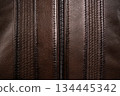 Brown Leather Zipper Seam Texture 134445342
