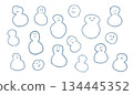 Doodle snowman illustration 134445352