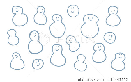 Doodle snowman illustration 134445352