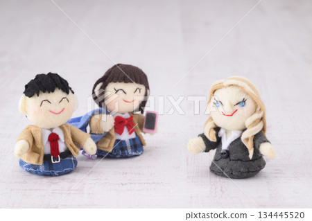 High school student dolls and foreign lecturers 134445520