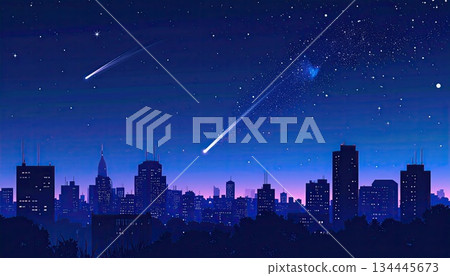 人工智慧圖像：星空下的城市景觀 134445673